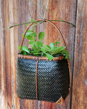 Load image into Gallery viewer, Bamboo basket "Flower arrangement" (L)(Black)