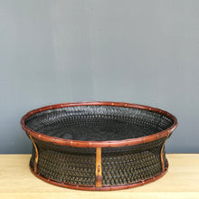 Load image into Gallery viewer, Bamboo basket "Drum basket" (Black/Brown)(L)