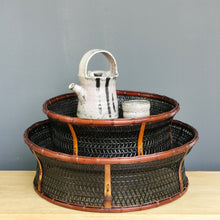 Load image into Gallery viewer, Bamboo basket "Drum basket" (Black/Brown)(L)