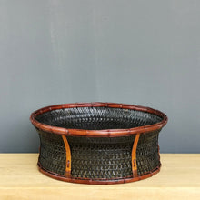 Load image into Gallery viewer, Bamboo basket "Drum basket" (Black/Brown)(S)