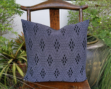 Load image into Gallery viewer, Cushion cover "Chenille contrast" (Gray/Blue)(M)