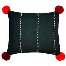 Load image into Gallery viewer, Cushion cover &quot;Karen pompom&quot; (Red/Black)
