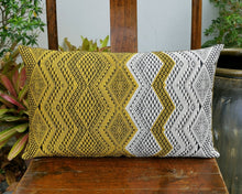 Load image into Gallery viewer, Cushion cover "Lao Naga" (Yellow/White)(lumbar)