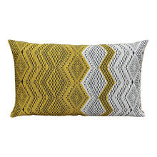 Load image into Gallery viewer, Cushion cover "Lao Naga" (Yellow/White)(lumbar)