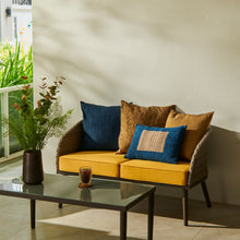 Load image into Gallery viewer, Cushion cover (Blue/Cream)(lumbar)