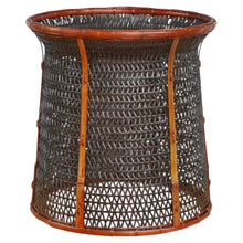 Load image into Gallery viewer, Bamboo basket "Drum basket" (Black/Brown)(Tall)