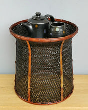 Load image into Gallery viewer, Bamboo basket "Drum basket" (Black/Brown)(Tall)