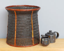 Load image into Gallery viewer, Bamboo basket "Drum basket" (Black/Brown)(Tall)
