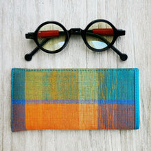 Load image into Gallery viewer, Eyeglass Case (Turquoise/Check)