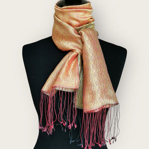 Silk scarf (Peach/Rose)