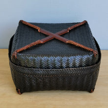 Load image into Gallery viewer, Bamboo basket "Shan" (Dark brown)(Square)(L)