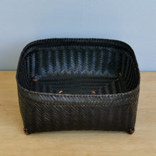 Load image into Gallery viewer, Bamboo basket "Shan" (Dark brown)(Square)(L)