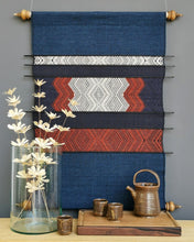 Load image into Gallery viewer, Wall hanging "Lao Naga" (Indigo/Rust)