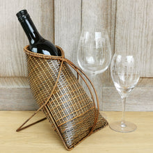 Load image into Gallery viewer, Wine holder basket (Honey brown/Medium brown)