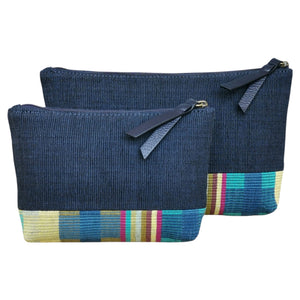 Accessory bags (Navy/Tropical check)(Set of 2)(L&S)