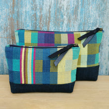 Load image into Gallery viewer, Accessory bags (Tropical check/Navy)(Set of 2)(L&amp;S)
