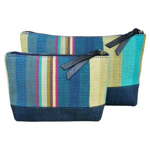 Accessory bags (Tropical stripe/Navy)(Set of 2)(L&S)