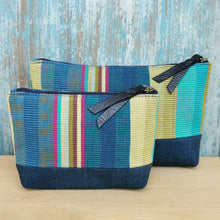 Load image into Gallery viewer, Accessory bags (Tropical stripe/Navy)(Set of 2)(L&amp;S)
