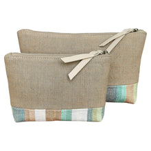 Load image into Gallery viewer, Accessory bags (Pistachio/Fern stripe)(Set of 2)(L&amp;S)
