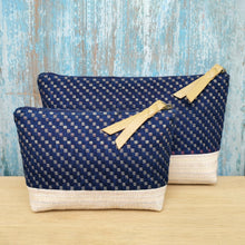 Load image into Gallery viewer, Accessory bags (Basket weave/Navy)(Set of 2)(L&amp;S)
