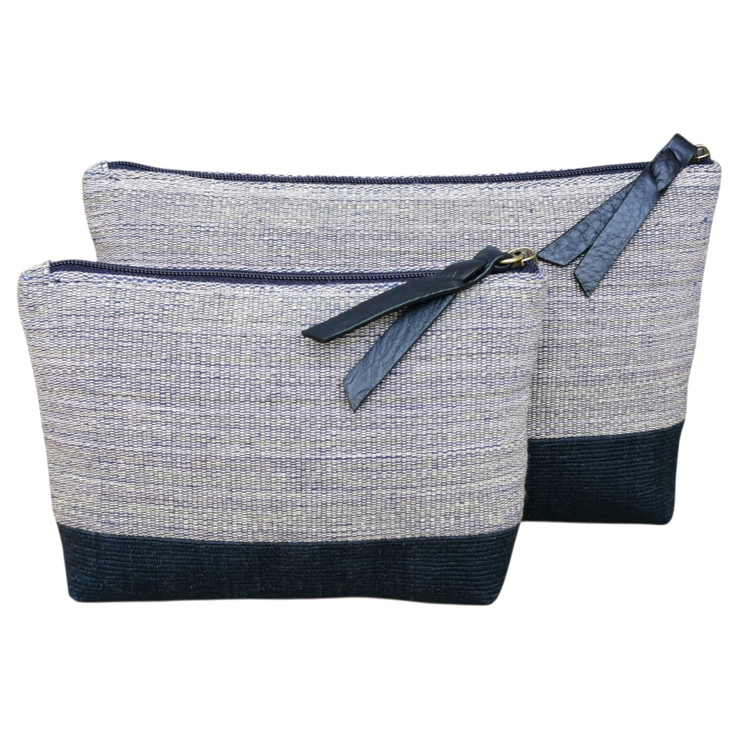 Accessory bags (Pale blue/Navy)(Set of 2)(L&S)