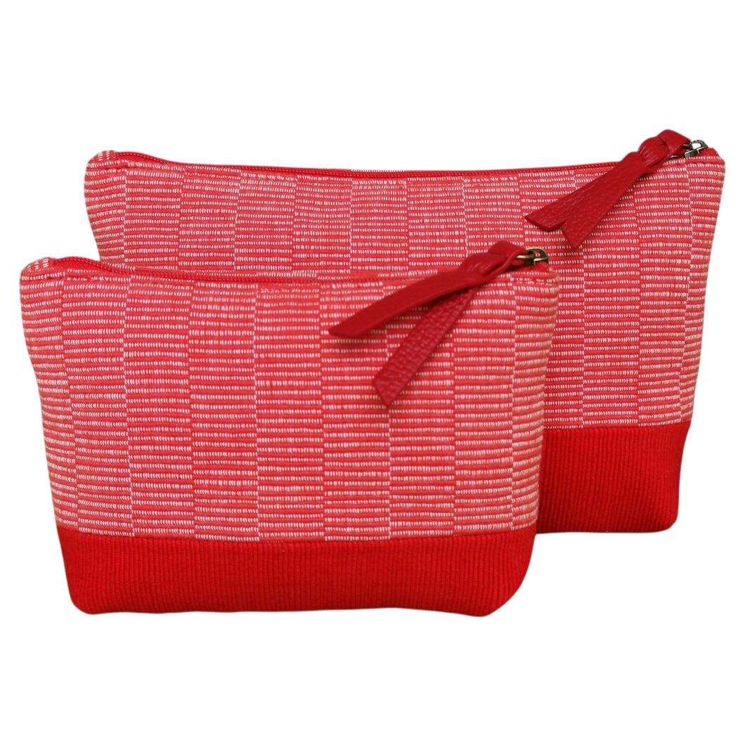 Accessory bags (Cotton/Red)(Set of 2)(L&S)