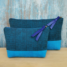 Load image into Gallery viewer, Accessory bags (Cotton/Turquoise)(Set of 2)(L&amp;S)
