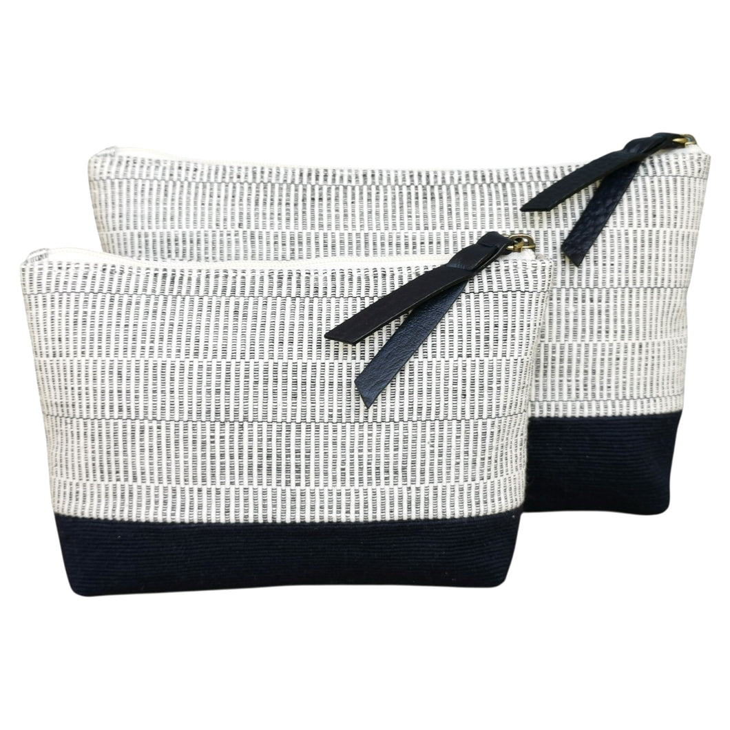 Accessory bags (White/Dark navy)(Set of 2)(L&S)