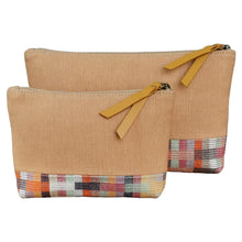 Load image into Gallery viewer, Accessory bags (Camel/Kelim check)(Set of 2)(L&amp;S)
