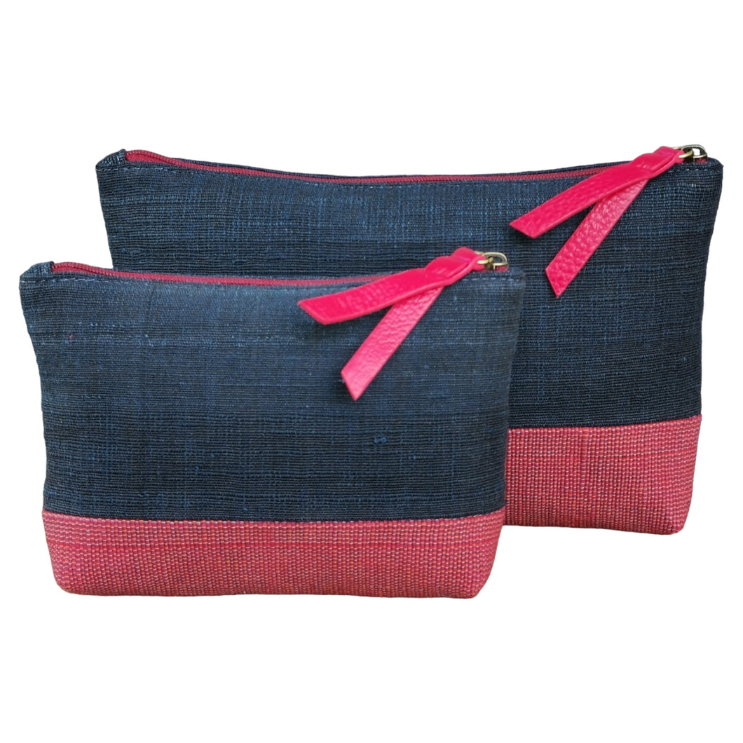 Accessory bags (Navy/Raspberry)(Set of 2)(L&S)