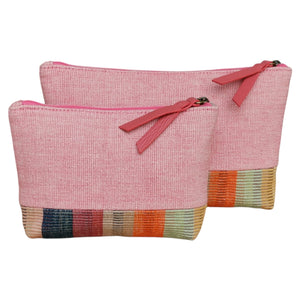 Accessory bags (Pink/Kelim stripe)(Set of 2)(L&S)