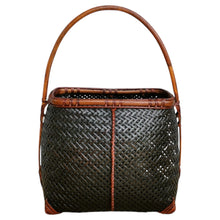 Load image into Gallery viewer, Bamboo basket &quot;Flower arrangement&quot; (L)(Black)
