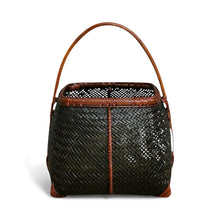 Load image into Gallery viewer, Bamboo basket "Flower arrangement" (L)(Black)
