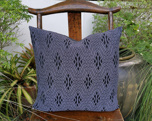 Cushion cover "Chenille contrast" (Gray/Blue)(M)