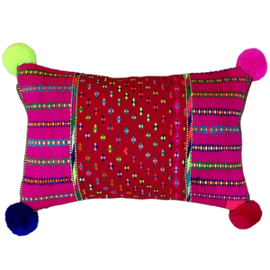 Cushion cover "Karen pompom" (Red/Pink)