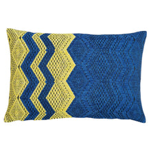 Load image into Gallery viewer, Cushion cover "Lao Naga" (Dark blue/Marigold)(lumbar)
