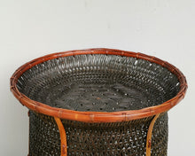 Load image into Gallery viewer, Bamboo basket "Drum basket" (Black/Brown)(Tall)
