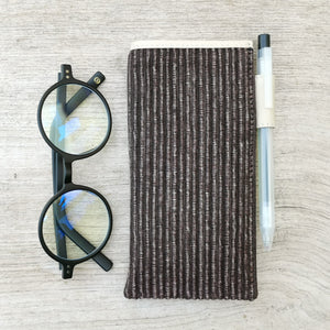 Eyeglass Case with pen holder (Charcoal/Beige)