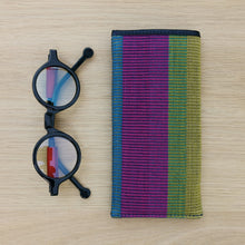 Load image into Gallery viewer, Eyeglass Case (Tropical stripe/Navy)
