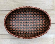 Load image into Gallery viewer, Bamboo basket &quot;Oval fruit bowl&quot; (Pattern/Dark Brown)(S)
