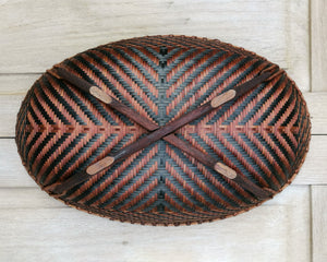 Bamboo basket "Oval fruit bowl" (Brown/Dark brown)(M)