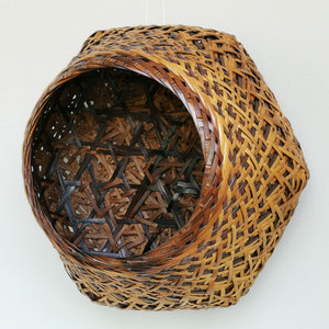 Rattan basket "Rooster" (L)(Two-tone)