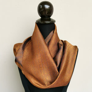 Silk scarf (Gold/Rust)