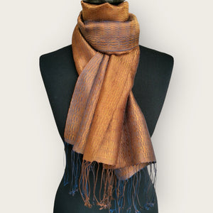 Silk scarf (Gold/Rust)