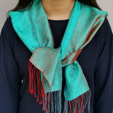 Load image into Gallery viewer, Silk scarf &quot;Emerald&quot;
