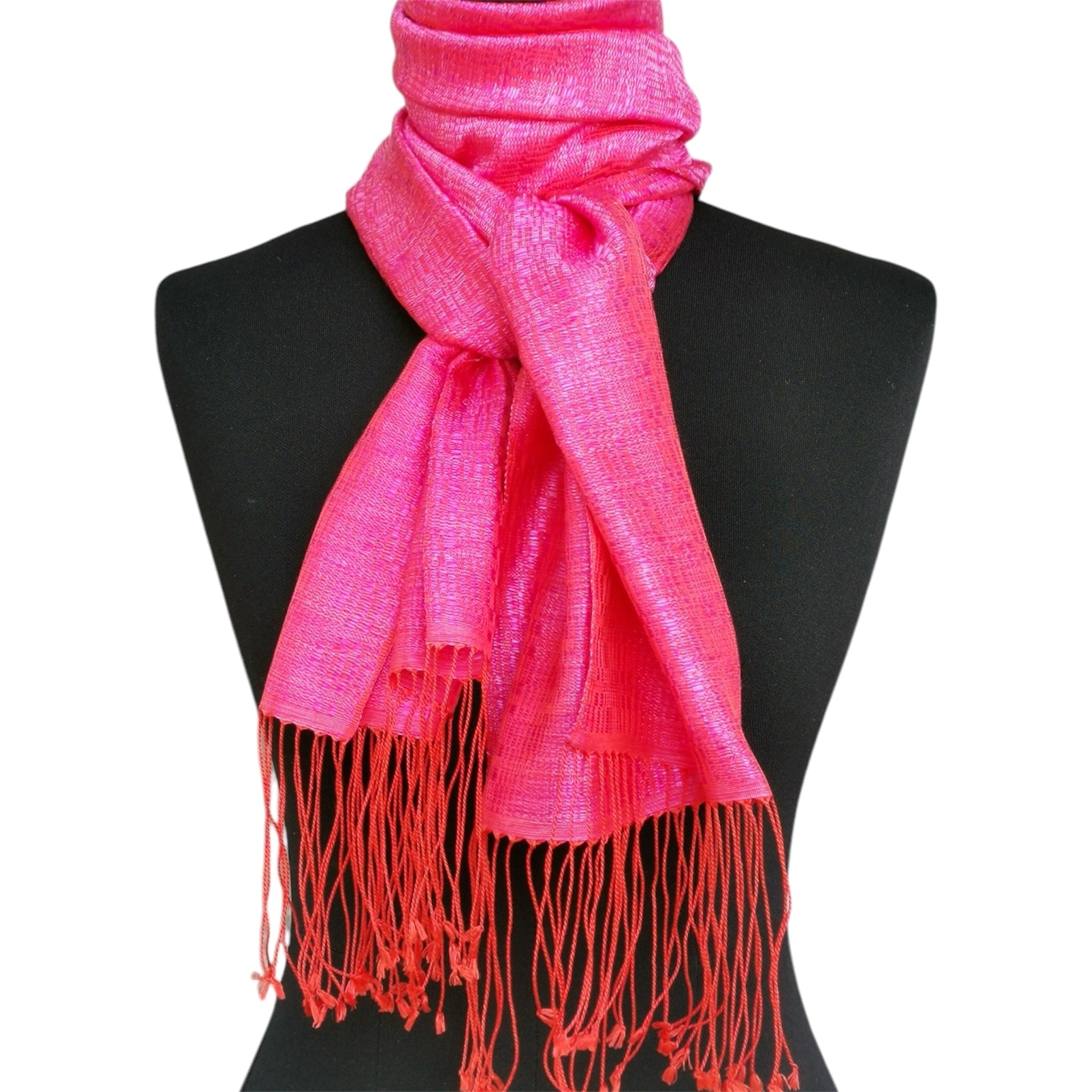 Silk scarf (Hot pink) – Sop Moei Arts - Main Image