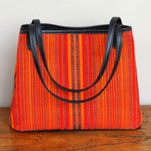 Load image into Gallery viewer, Shoulder bag &quot;Jarai diamond&quot; (Orange/Stripe) (S)

