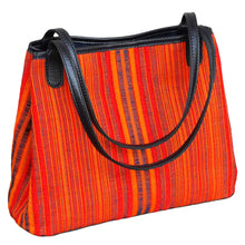 Load image into Gallery viewer, Shoulder bag &quot;Jarai diamond&quot; (Orange/Stripe) (S)
