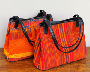 Shoulder bag "Jarai diamond" (Orange/Stripe) (S)