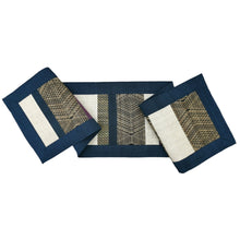 Load image into Gallery viewer, Table runner (Blue/Raw hemp)
